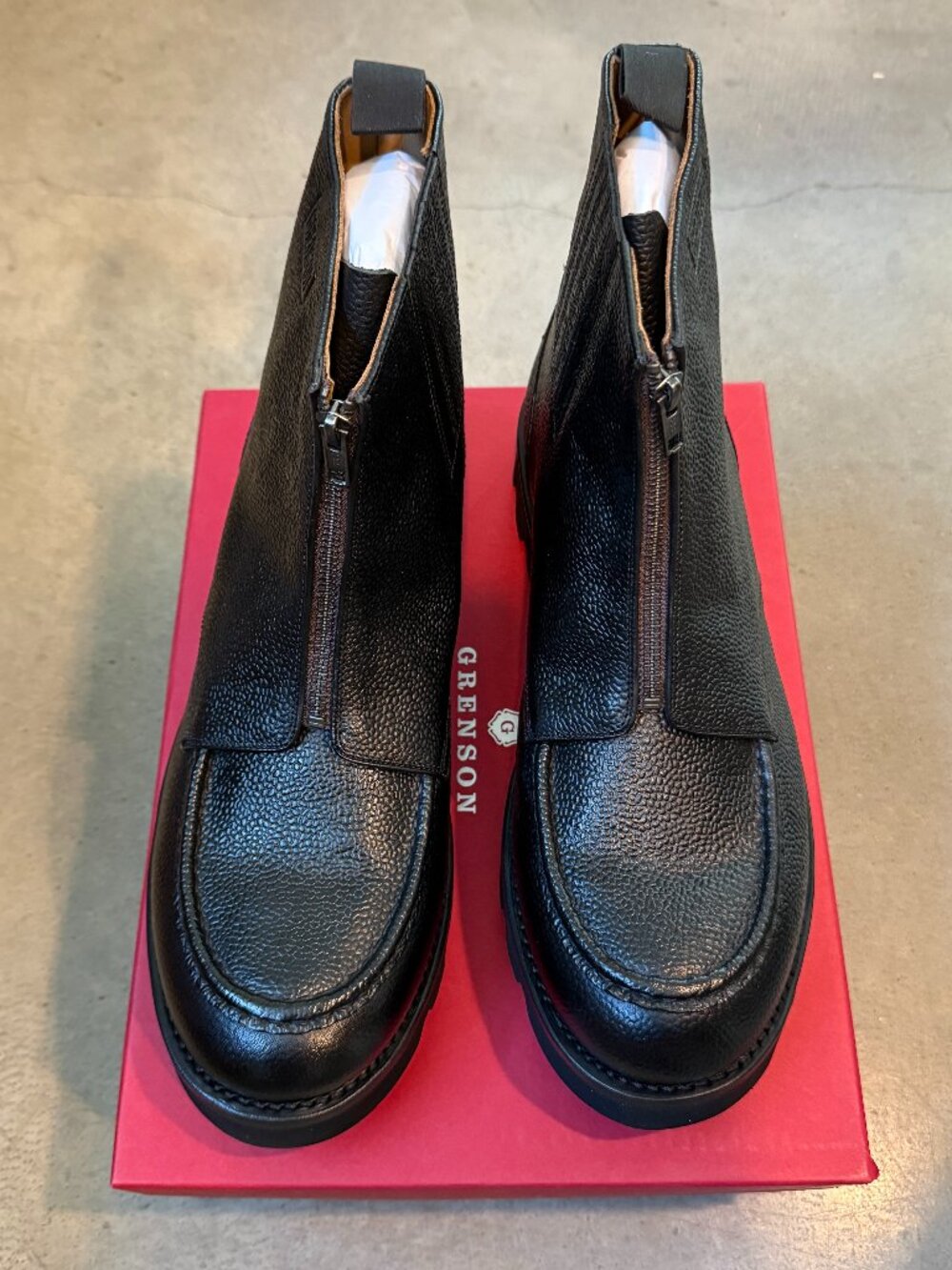 Grenson "Jed", Black Zip Front Boot - 13 US (12 UK) - Goodyear Welt